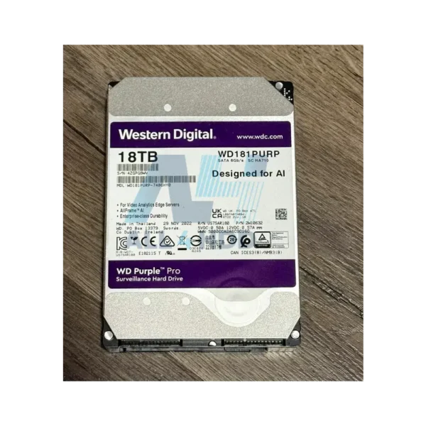WD Purple Pro 18TB Surveillance Hard Drive (WD181PURP) – 7200 RPM, SATA