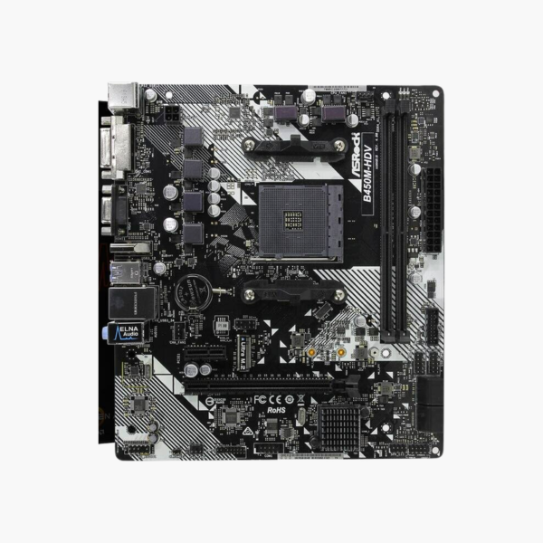 ASRock B450M-HDV R4.0 Micro-ATX Motherboard — AM4, DDR4 3200+ (OC), Ultra M.2, HDMI/DVI/VGA