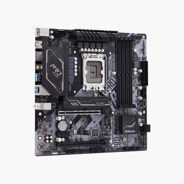 ASRock B660M Pro RS Micro-ATX Motherboard — LGA 1700, DDR4, Dual PCIe 4.0 M.2, HDMI/DisplayPort