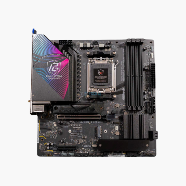 ASRock B850M Phantom Gaming Riptide WiFi Micro-ATX Motherboard (90-MXBS30-A0UAYAZ) — AM5, DDR5, PCIe 5.0, Wi-Fi 7