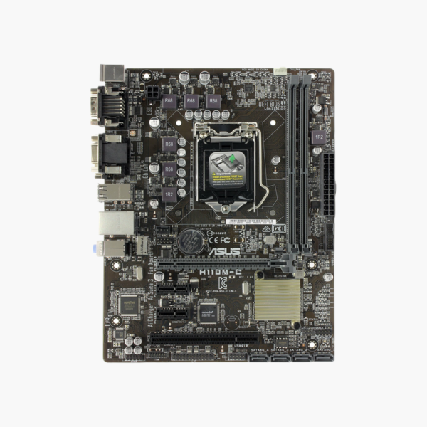 ASUS H110M-C Rev 1.03 Micro-ATX Motherboard — Intel H110, LGA 1151, DDR4, Business-Class I/O