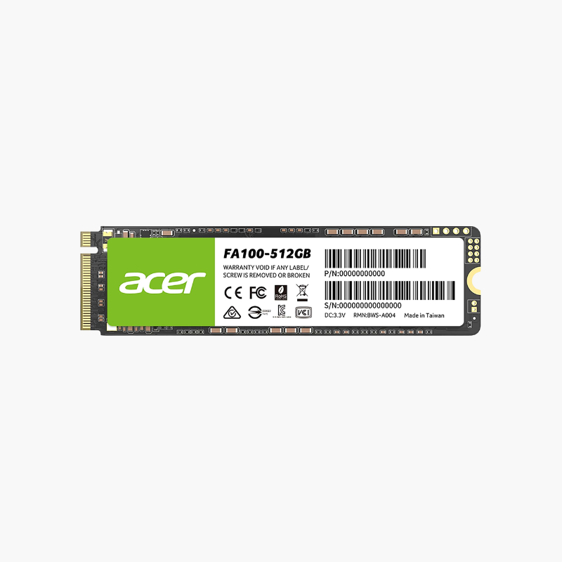 Acer FA100 1TB M.2 PCIe Gen3 x4 NVMe SSD (BL.9BWWA.120) – 3D TLC NAND, Up to 3,300MBs speed Acer FA100 1TB M.2 PCIe Gen3 x4 NVMe SSD (BL.9BWWA.120) – 3D TLC NAND, Up to 3,300MB/s - Image 1