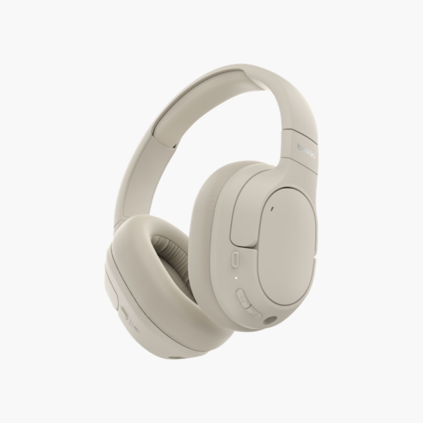 Belkin SoundForm Isolate Noise Cancelling Over-Ear Headphones with Mic (Sand) (AUD008FQSA)