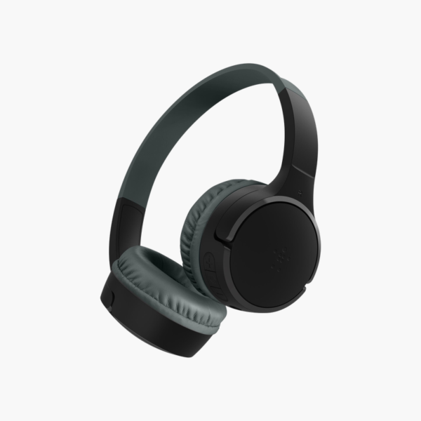 Belkin SoundForm Mini Wireless On-Ear Headphones for Kids with Mic and USB-C (Black) (AUD002BTBKV3)