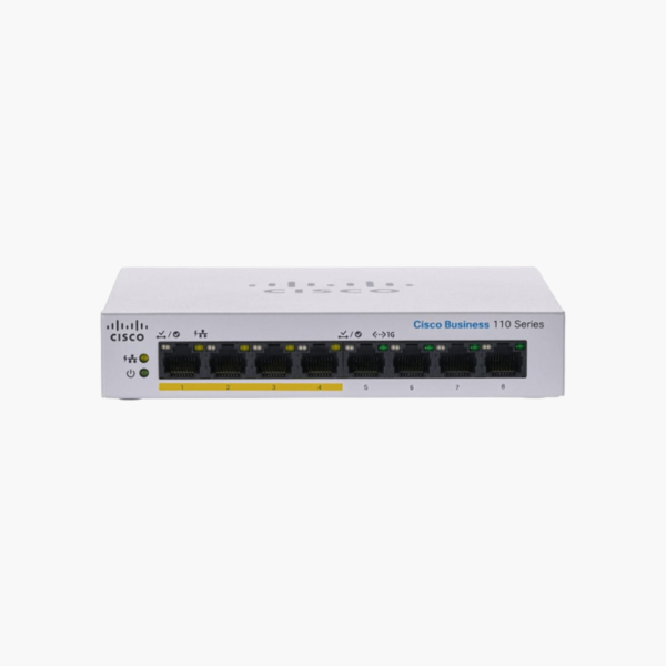 Cisco Business CBS110-8PP-D 8-Port Gigabit Unmanaged Desktop Switch with 4-Port PoE (CICBS1108PPD) – 32W PoE
