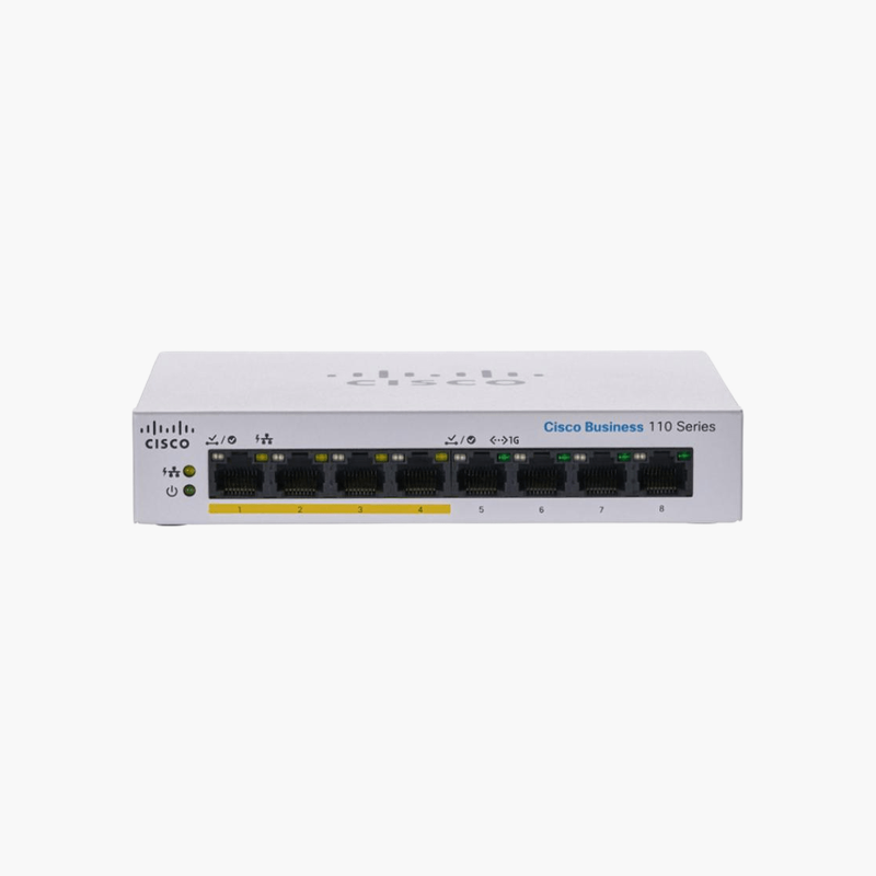 Cisco-Business-CBS110-8PP-D-8-Port-Gigabit-Unmanaged-Desktop-Switch-with-4-Port-PoE-CICBS1108PPD-32W-PoE-1.png Cisco Business CBS110-8PP-D 8-Port Gigabit Unmanaged Desktop Switch with 4-Port PoE (CICBS1108PPD) – 32W PoE - Image 1