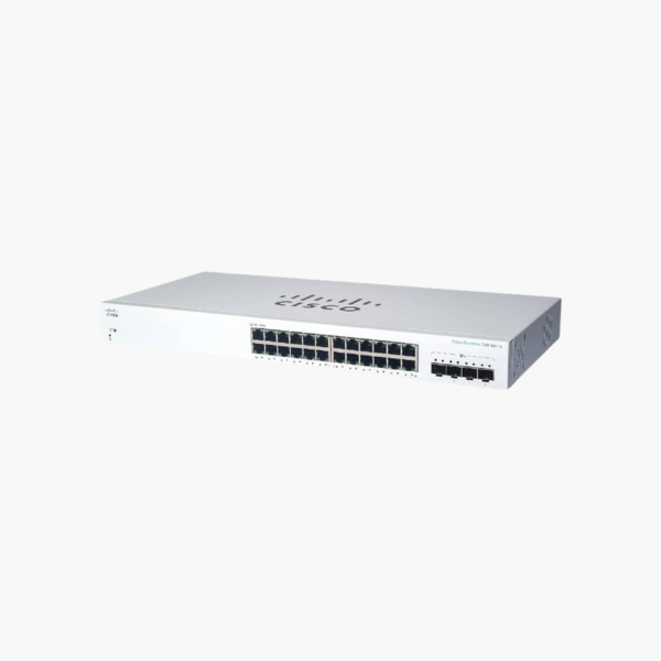 Cisco Business CBS220-24T-4X 24-Port Gigabit Smart Switch with 10G Uplinks (CIBS22024T4X) – 4x 10G SFP+