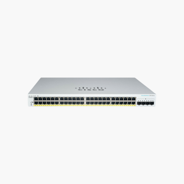 Cisco Business CBS220-48FP-4X 48-Port Gigabit Full PoE+ Smart Switch (CIS22048FP4X) – 740W PoE, 4x 10G SFP+