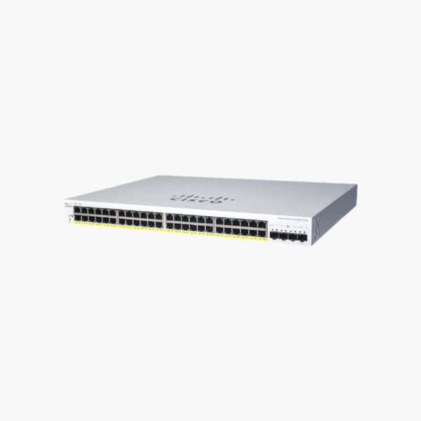 Cisco Business CBS220-48P-4G 48-Port Gigabit PoE+ Smart Switch (CIBS22048P4G) – 382W PoE, 4x 1G SFP