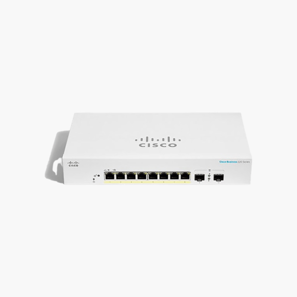 Cisco Business CBS220-8FP-E-2G 8-Port Gigabit Full PoE+ Smart Switch (CIS2208FPE2G) – 130W PoE, 2x Gigabit RJ45/SFP combo