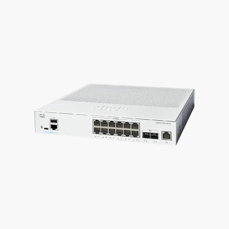 Cisco-Catalyst-1300-12-Port-10G-Managed-Switch-C1300-12XT-2X-CIC1312XT2X-2x-10G-RJ45SFP-combo-Layer-3-Managed-1.png Cisco Catalyst 1300 12-Port 10G Managed Switch (C1300-12XT-2X) (CIC1312XT2X) – 2x 10G RJ45/SFP+ combo, Layer 3 Managed - Image 1