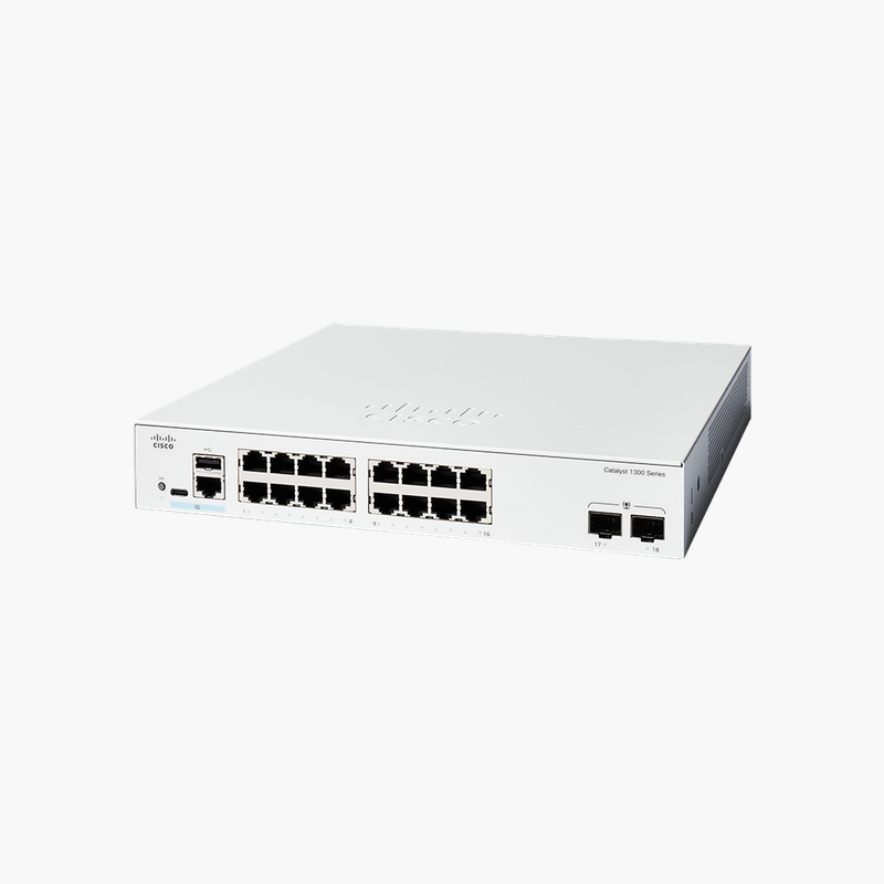 Cisco-Catalyst-1300-16-Port-Gigabit-Managed-Switch-C1300-16T-2G-2x-1G-SFP-Layer-3-Managed-1.png Cisco Catalyst 1300 16-Port Gigabit Managed Switch (C1300-16T-2G) – 2x 1G SFP, Layer 3 Managed - Image 1