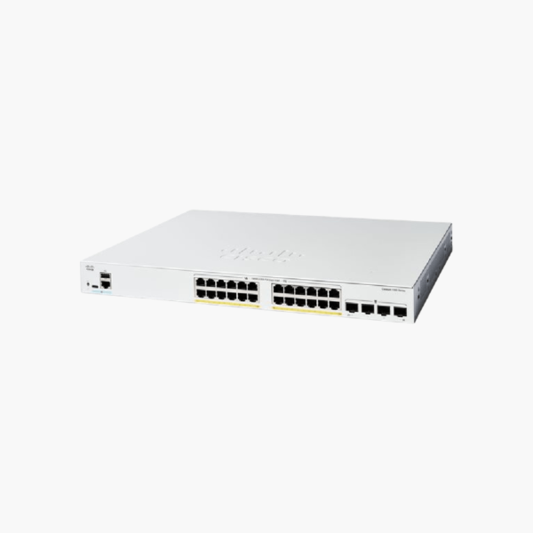 Cisco Catalyst 1300 24-Port Gigabit Full PoE+ Managed Switch (C1300-24FP-4G) (CIC1324FP4G) – 375W PoE, 4x 1G SFP, Layer 3 Managed