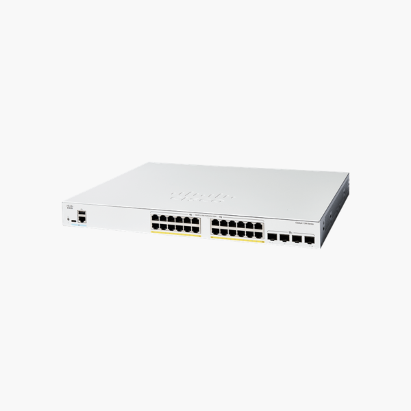 Cisco Catalyst 1300 24-Port Gigabit Full PoE+ Managed Switch (C1300-24FP-4X) (CIC1324FP4X) – 375W PoE, 4x 10G SFP+, Layer 3 Managed