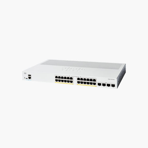 Cisco Catalyst 1300 24-Port Gigabit PoE+ Managed Switch (C1300-24P-4X) (CIC130024P4X) – 195W PoE, 4x 10G SFP+, Layer 3 Managed