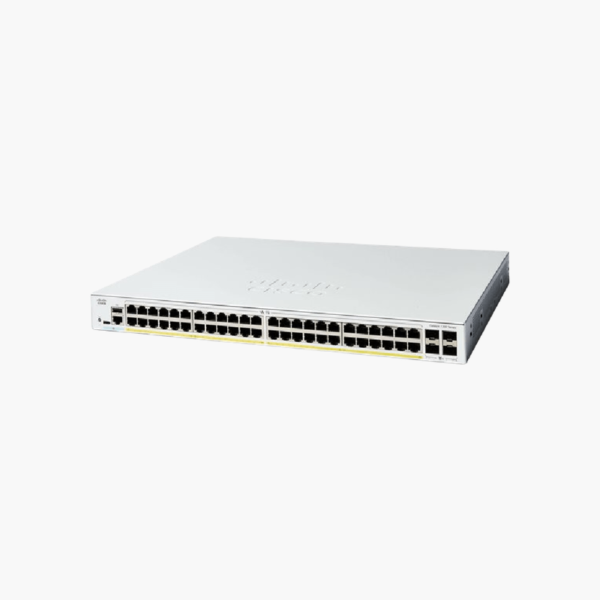Cisco Catalyst 1300 48-Port Gigabit PoE+ Managed Switch (C1300-48P-4X) (C1300-48P-4X) – 375W PoE, 4x 10G SFP+, Layer 3 Managed
