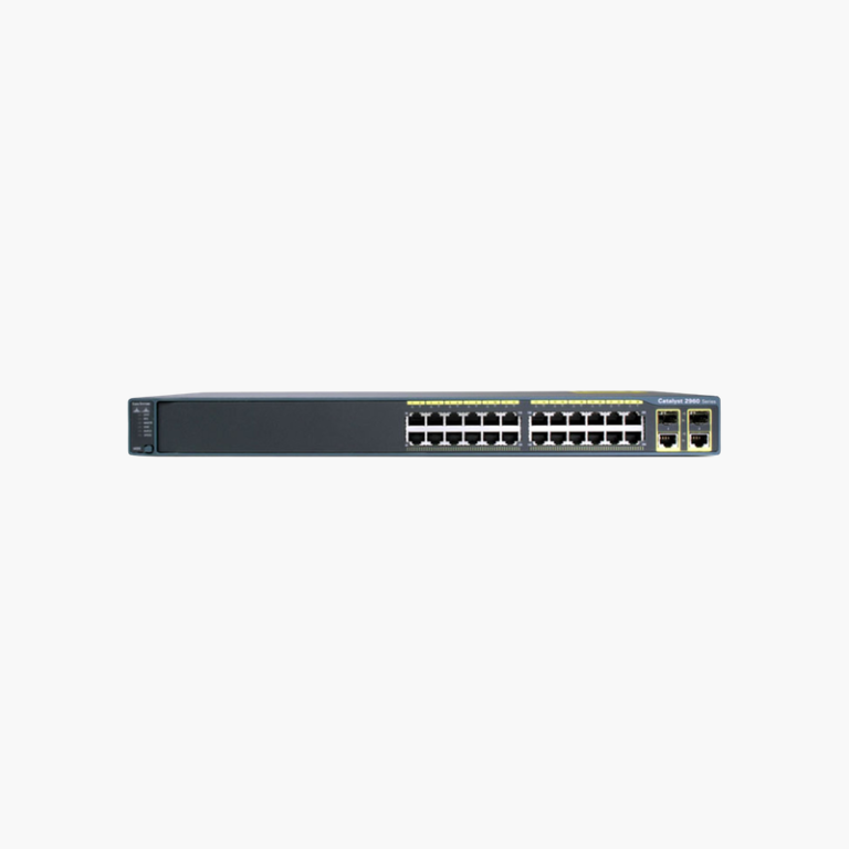 Cisco Catalyst WS-C2960+24TC-L 24-Port Fast Ethernet Switch – 2x Gigabit Combo Uplinks, LAN Base
