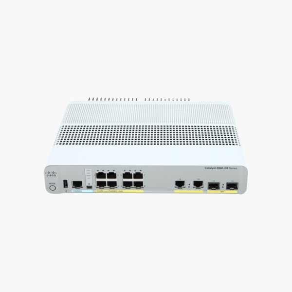 Cisco Catalyst WS-C2960CX-8PC-L 8-Port Gigabit PoE+ Switch – 124W PoE+, 2x SFP + 2x Copper Uplinks, LAN Base