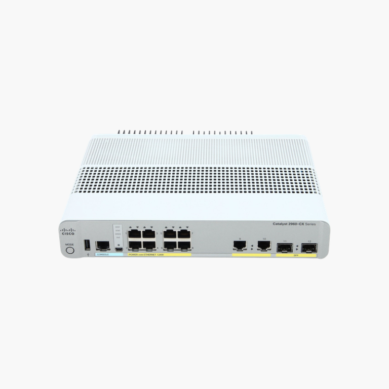 Cisco Catalyst WS-C2960CX-8PC-L 8-Port Gigabit PoE+ Switch – 124W PoE+, 2x SFP + 2x Copper Uplinks, LAN Base