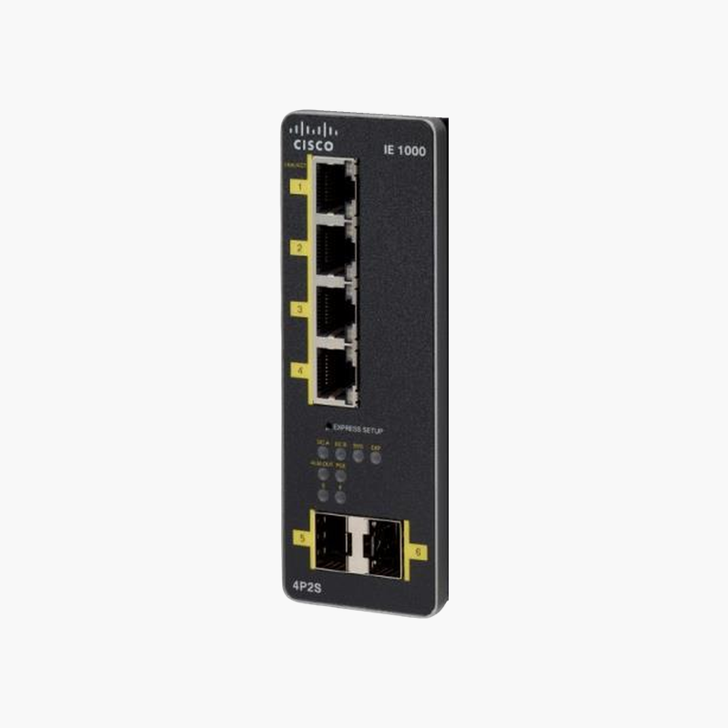 Cisco-Industrial-Ethernet-IE-1000-4P2S-LM-4-Port-Gigabit-PoE-Industrial-Switch-CIE10004P2SL-4x-PoE-2x-1G-SFP-Managed-1.png Cisco Industrial Ethernet IE-1000-4P2S-LM 4-Port Gigabit PoE+ Industrial Switch (CIE10004P2SL) – 4x PoE+, 2x 1G SFP, Managed - Image 1