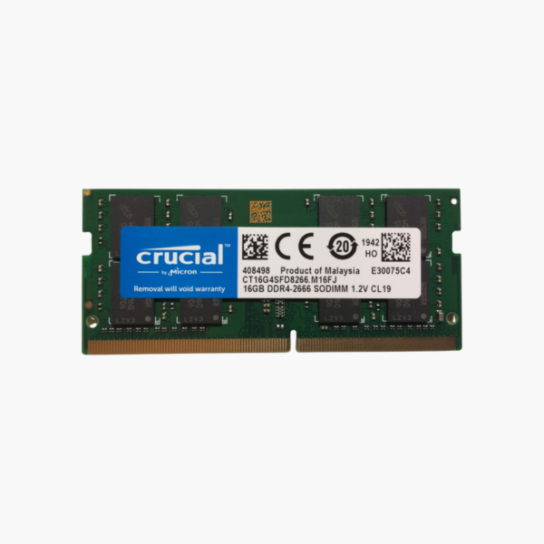 Crucial 16GB DDR4-2666 SODIMM Laptop RAM (CT16G4SFD8266) – CL19, 1.2V