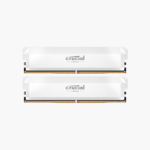 Crucial Pro OC CP2K32G64C40U5W 64GB (2x32GB) DDR5-6400 CL40 Desktop Memory Kit – Intel XMP 3.0 & AMD EXPO – White