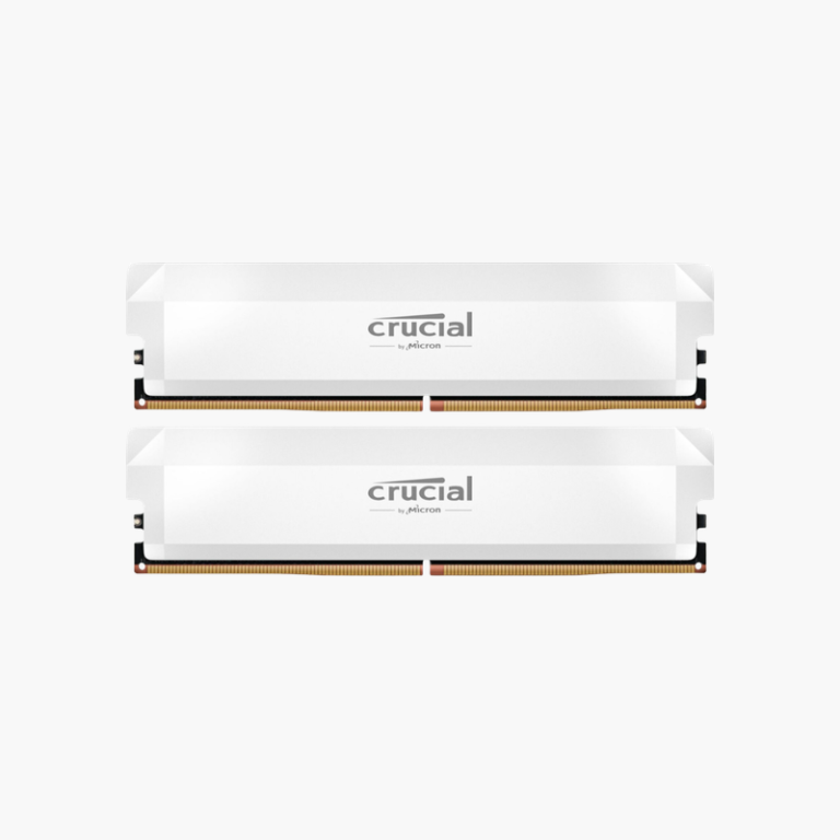 Crucial Pro OC CP2K32G64C40U5W 64GB (2x32GB) DDR5-6400 CL40 Desktop Memory Kit – Intel XMP 3.0 & AMD EXPO – White