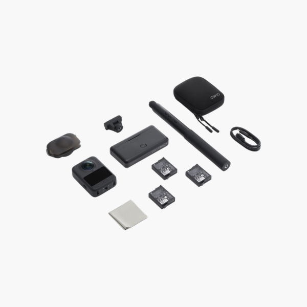 DJI Osmo 360 Adventure Combo – 8K 360° Action Camera with 1-Inch Sensor, 3 Extreme Batteries, Battery Case & Invisible Selfie Stick