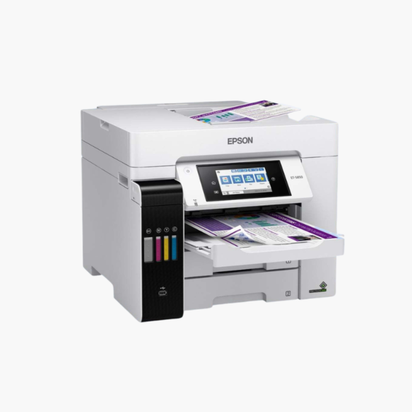 Epson EcoTank Pro ET-5850 Wireless Color All-in-One Supertank Printer – Fax, Ethernet, 550-Sheet Capacity, 25 ppm