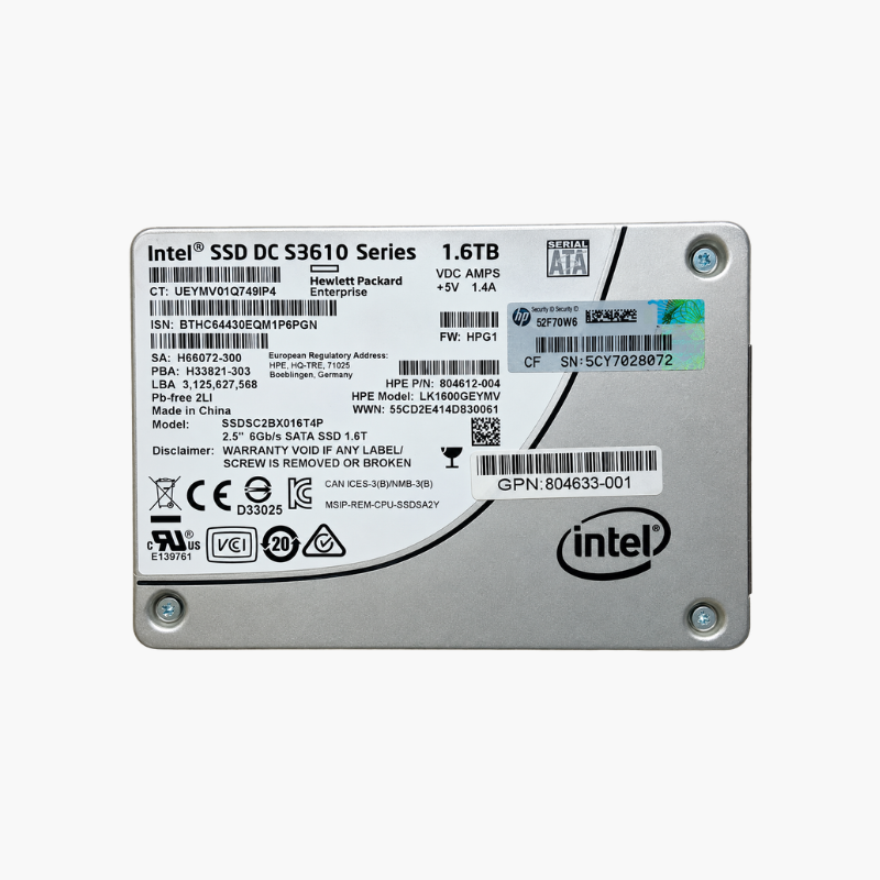 HPE 1.6TB SATA 6G Mixed Use SFF SSD (804612-004, Intel DC S3610 SSDSC2BX016T4P) – Hot-Plug for ProLiant HPE 1.6TB SATA 6G Mixed Use SFF SSD (804612-004, Intel DC S3610 SSDSC2BX016T4P) – Hot-Plug for ProLiant - Image 1