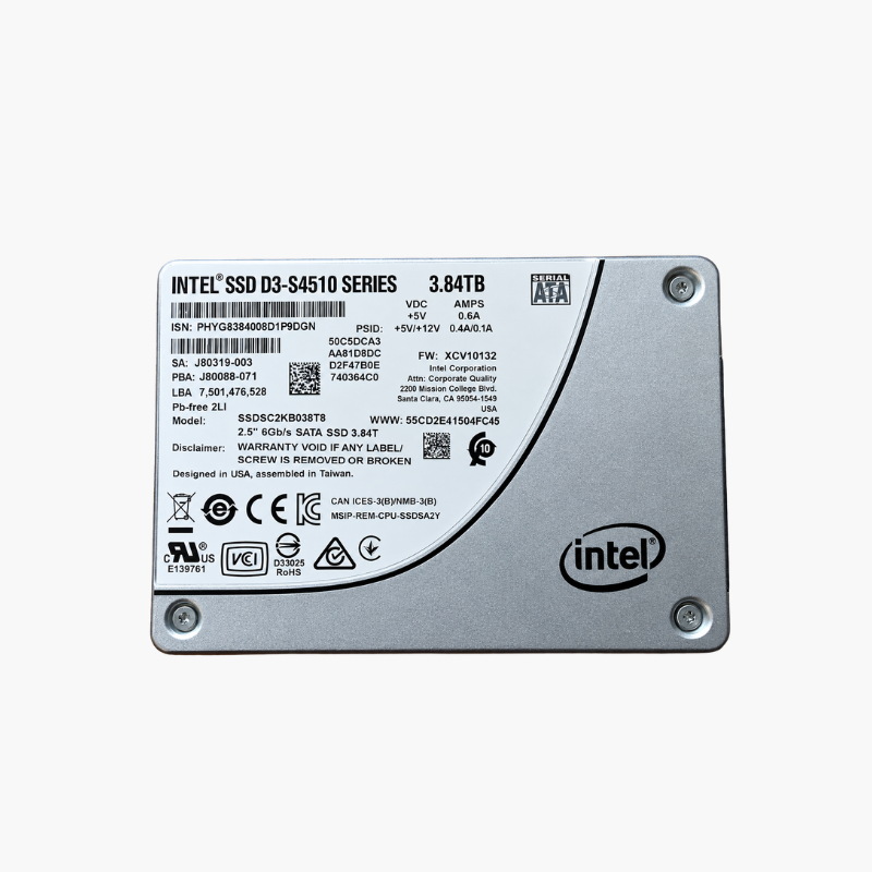 Intel SSD D3-S4510 3.84TB 2.5 SATA Enterprise SSD (SSDSC2KB038T801) – 6Gbs speed, 3D TLC, Power-Loss Protection Intel SSD D3-S4510 3.84TB 2.5" SATA Enterprise SSD (SSDSC2KB038T801) – 6Gb/s, 3D TLC, Power-Loss Protection - Image 1