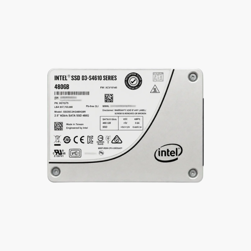 Intel SSD D3-S4610 480GB 2.5 SATA Enterprise SSD (SSDSC2KG480G801) – Mixed Use, 3D TLC Intel SSD D3-S4610 480GB 2.5" SATA Enterprise SSD (SSDSC2KG480G801) – Mixed Use, 3D TLC - Image 1