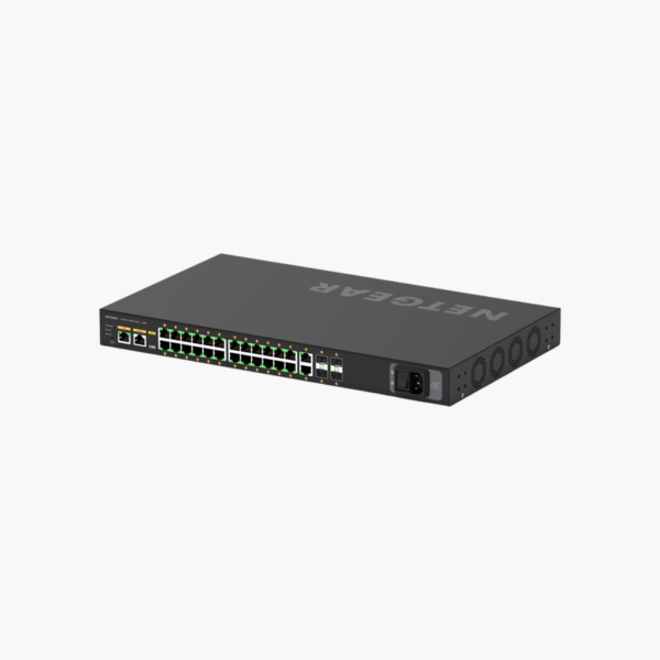 NETGEAR AV Line M4250-26G4F-PoE++ Managed Switch (GSM4230UP) – 1,440W PoE, 4x 1G SFP, L2+ Managed