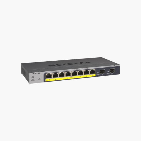 NETGEAR GS110TP 8-Port Gigabit PoE+ Smart Managed Pro Switch (NEGS110TP300) – 8x PoE+, 2x 1G SFP