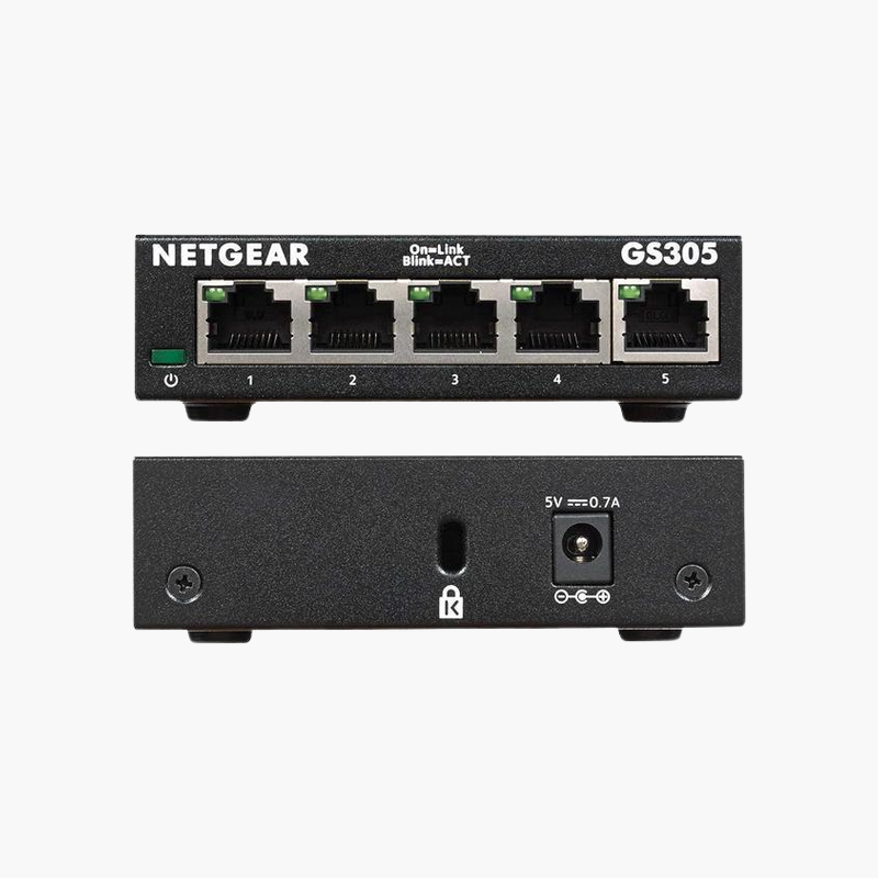 NETGEAR-GS305-5-Port-Gigabit-Ethernet-Unmanaged-Switch-GS305-300PAS-1.png NETGEAR GS305 5-Port Gigabit Ethernet Unmanaged Switch (GS305-300PAS) - Image 1