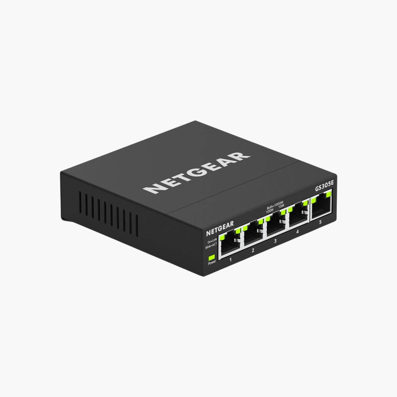 NETGEAR-GS305E-5-Port-Gigabit-Smart-Managed-Plus-Switch-NEGS305E-Easy-Smart-Managed-1.png NETGEAR GS305E 5-Port Gigabit Smart Managed Plus Switch (NEGS305E) – Easy Smart Managed - Image 1
