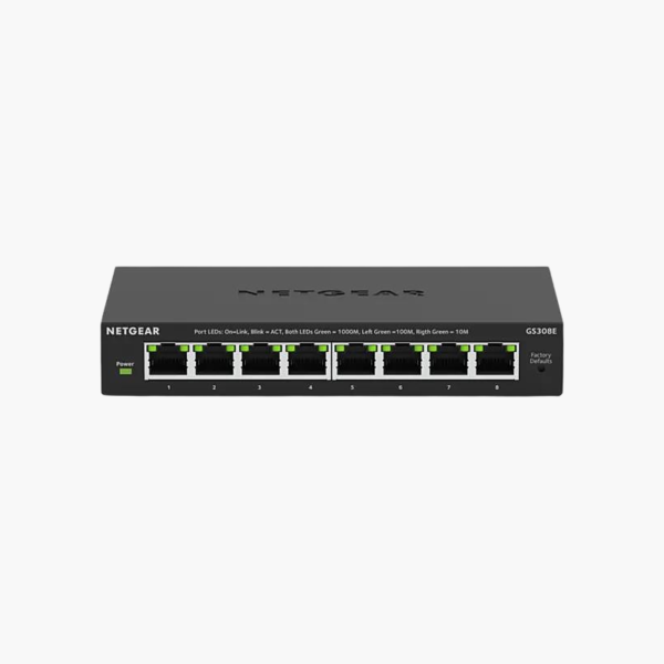 NETGEAR GS308E 8-Port Gigabit Smart Managed Plus Switch (GS308E) – Easy Smart Managed