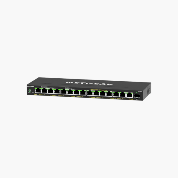 NETGEAR GS316EP 16-Port Gigabit PoE+ Smart Managed Plus Switch (NEGS316EP) – 180W PoE, 1x 1G SFP, Easy Smart Managed