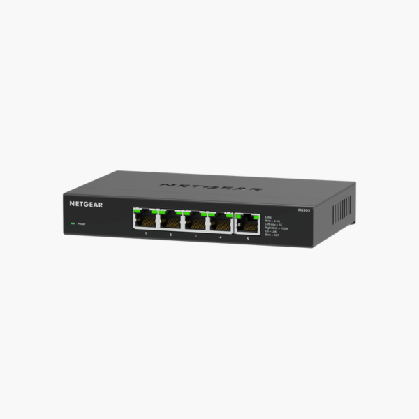 NETGEAR MS305 5-Port 2.5G Multi-Gigabit Unmanaged Switch – Plug-and-Play Desktop, Fanless Metal
