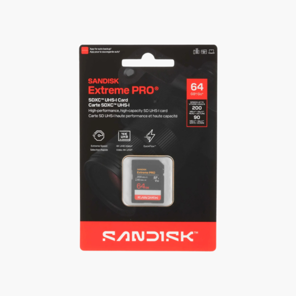 SanDisk Extreme PRO 64GB SDXC UHS-I Card (SDSDXXU-064G-GN4IN) – 200MB/s, 4K, Rugged