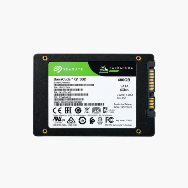 Seagate BarraCuda Q1 480GB 2.5" SATA SSD (ZA480CV1A001) – Up to 550MB/s, 7mm Internal SSD
