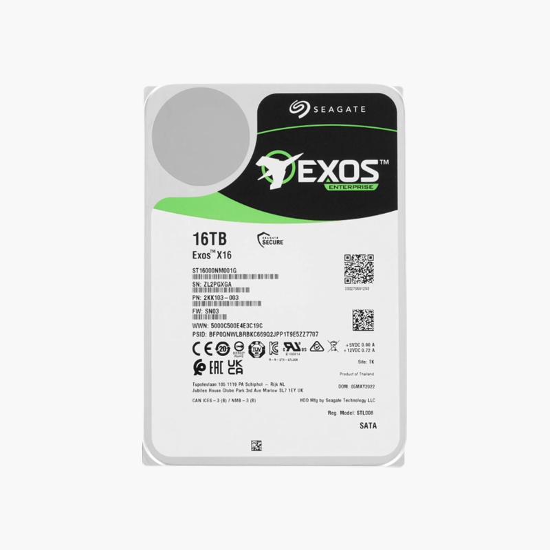 Seagate Exos 16TB Enterprise Hard Drive (ST16000NM001H) – SATA 6Gb/s, 7200 RPM, 256MB Cache, CMR Seagate Exos 16TB Enterprise Hard Drive (ST16000NM001H)