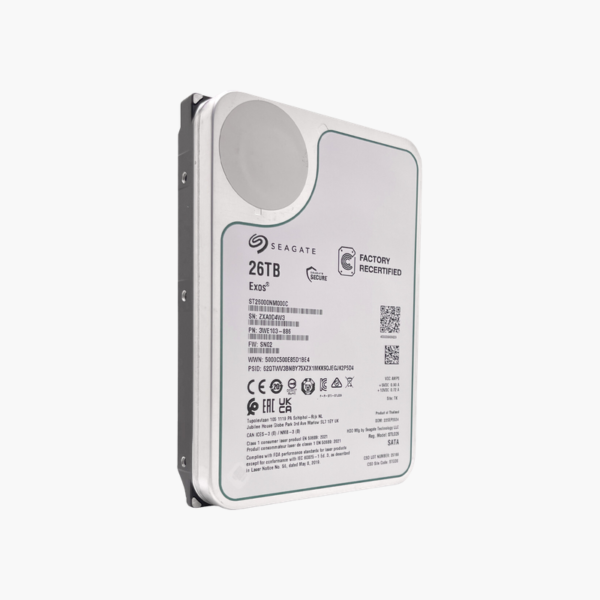 Seagate Exos 26TB Factory Recertified Enterprise Hard Drive (ST26000NM001C)