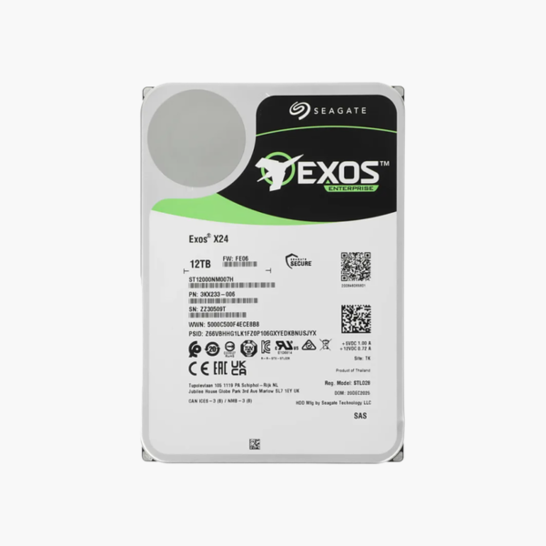 Seagate Exos X24 12TB Enterprise Hard Drive (ST12000NM007H)