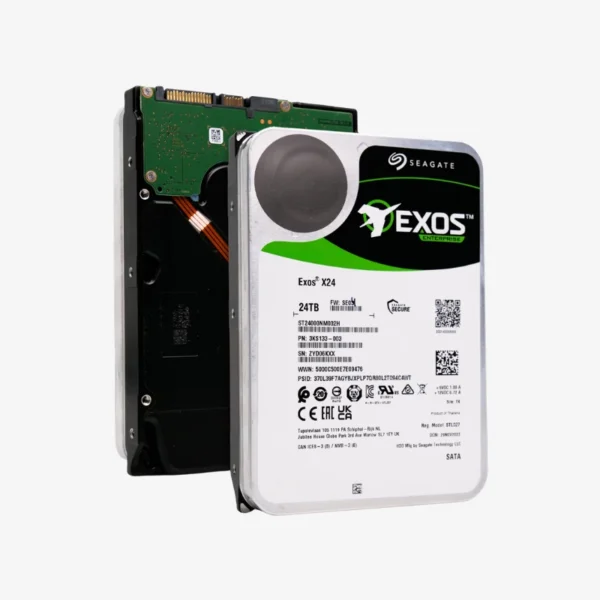 Seagate Exos X24 24TB Enterprise Hard Drive (ST24000NM002H) — 7200 RPM, SATA 6Gb/s, 512MB Cache
