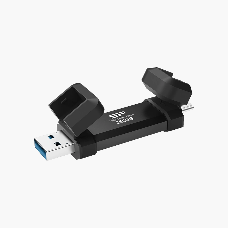 Silicon Power DS72 2TB Portable External SSD (SP002TBUC3S72V1K) – USB 3.2 Gen 2, USB Type-C and USB-A Silicon Power DS72 2TB Portable External SSD (SP002TBUC3S72V1K)