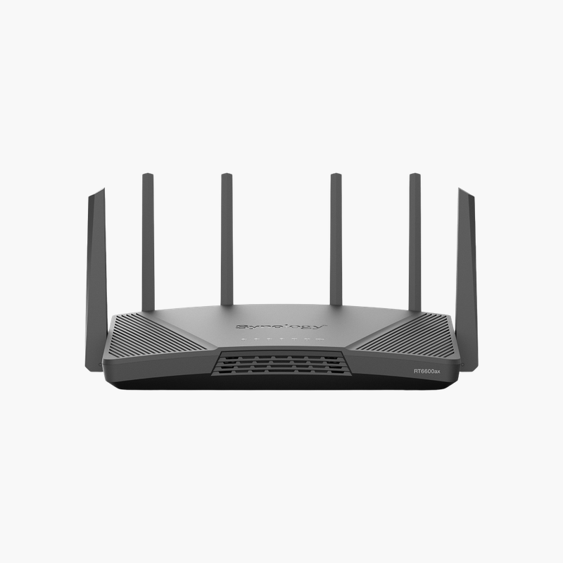 Synology-RT6600AX-Tri-Band-Wi-Fi-6-Router-RT6600AX-2.5G-WANLAN-1.png Synology RT6600AX Tri-Band Wi-Fi 6 Router (RT6600AX) – 2.5G WAN/LAN - Image 1