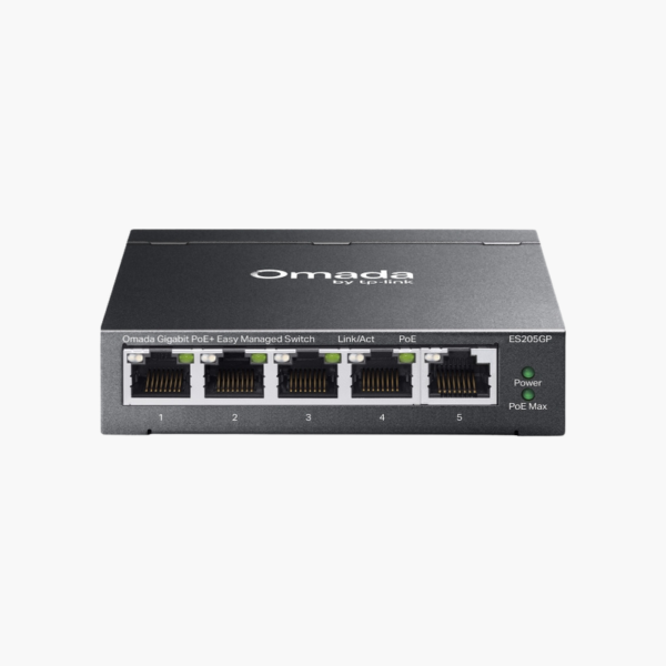 TP-Link Omada ES205GP 5-Port Gigabit Easy Managed Switch with 4-Port PoE+ (ES205GP) – 65W PoE