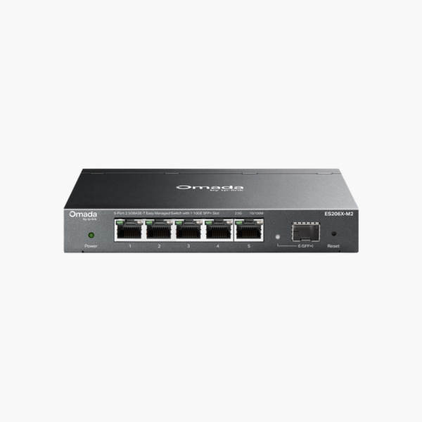 TP-Link Omada ES206X-M2 6-Port 2.5G Easy Managed Switch with 10G SFP+ (ES206X-M2) – 1x 10G SFP+