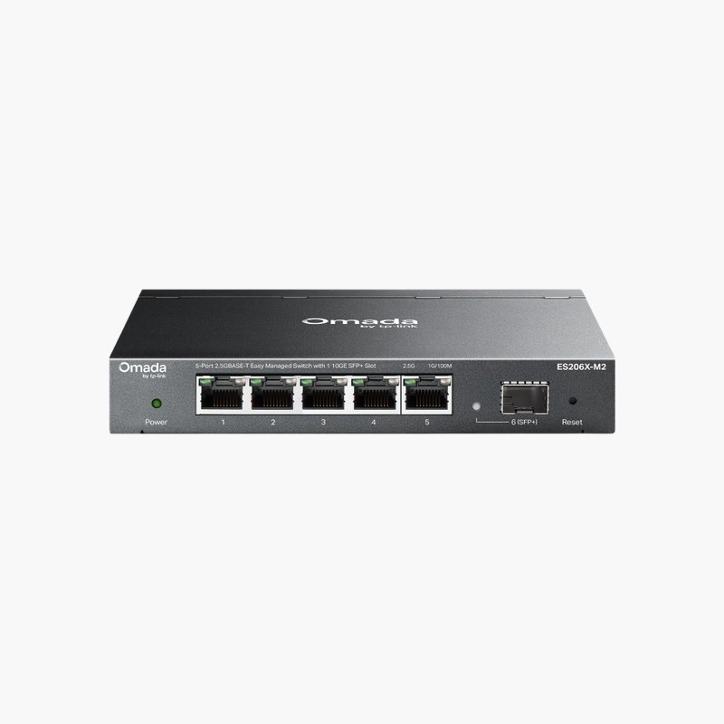 TP-Link-Omada-ES206X-M2-6-Port-2.5G-Easy-Managed-Switch-with-10G-SFP-ES206X-M2-1x-10G-SFP-1.png TP-Link Omada ES206X-M2 6-Port 2.5G Easy Managed Switch with 10G SFP+ (ES206X-M2) – 1x 10G SFP+ - Image 1
